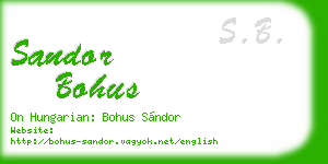 sandor bohus business card